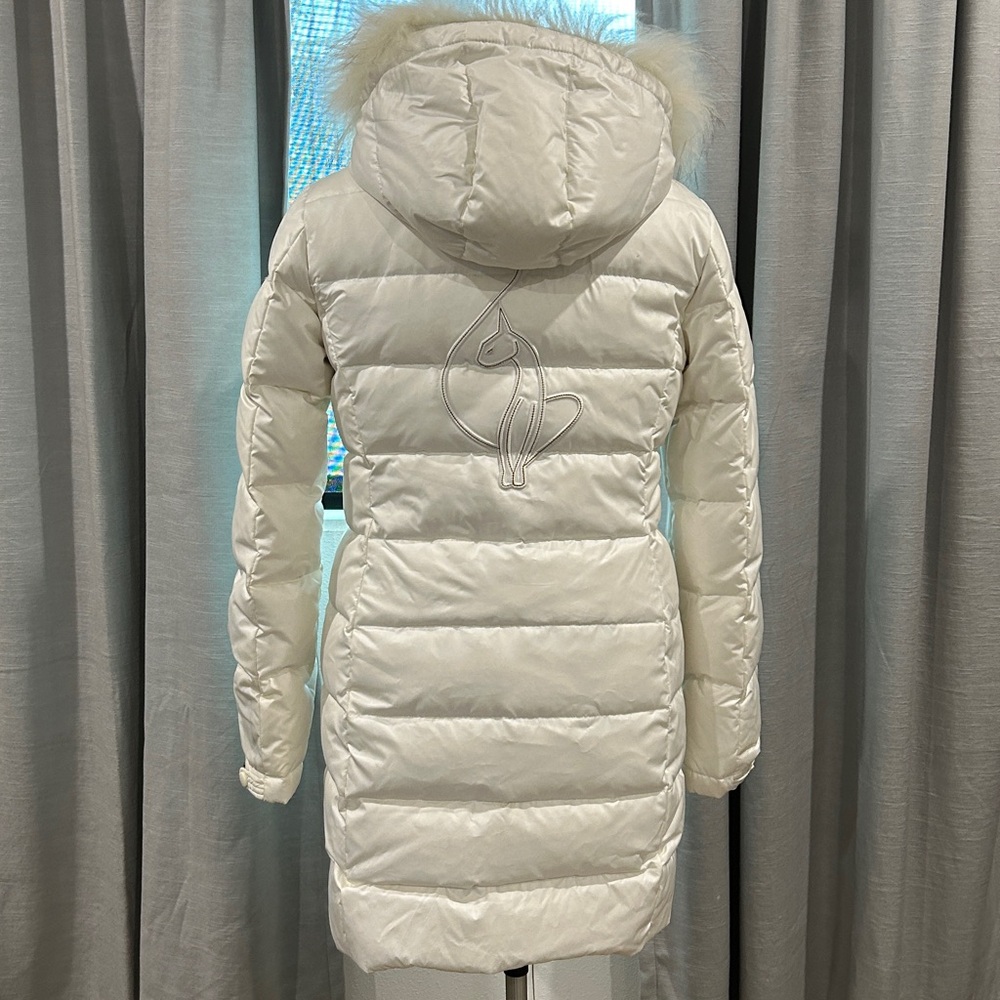 Y2K Baby Phat White Long Down Puffer Jacket Faux Fur Hood |Size Large - Picture 4 of 17